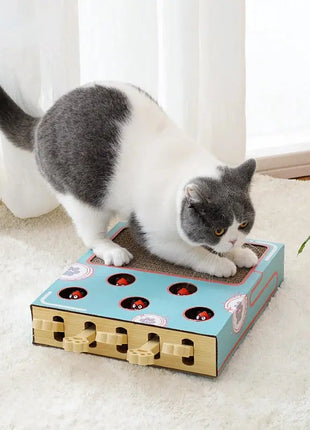 Cat Toy Whack-a-Mole Cat Scratching Board Toy Grinding Claw Rest Play Funny Cat Interactive Multifunctional Cat Supplies Dropshipman