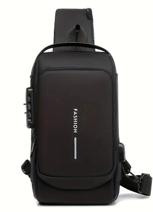 Men'S Anti-Theft Password Lock Chest Bag - Made of Durable Oxford Fabric, Adjustable Shoulder Strap, Suitable for Motorcycles And Casual Sports, Crossbody Style, Slant Bag. unixinu Official Store