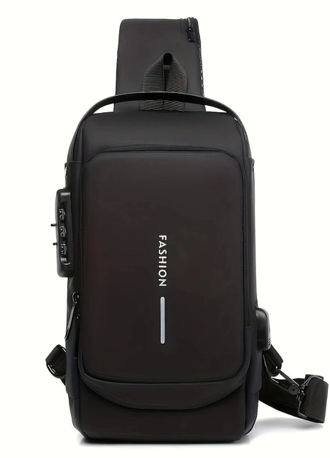 Men'S Anti-Theft Password Lock Chest Bag - Made of Durable Oxford Fabric, Adjustable Shoulder Strap, Suitable for Motorcycles And Casual Sports, Crossbody Style, Slant Bag. unixinu Official Store