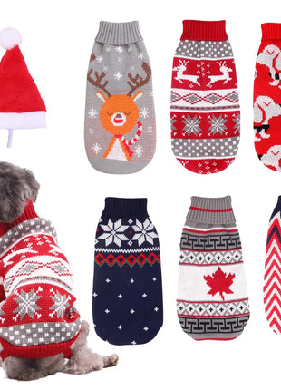 Popular Elk Print Cat Puppy Sweater Autumn Winter Pet Clothes Coat for Small Dogs Cats Cute Warm Sphynx Clothing Kitten Costume Dropshipman