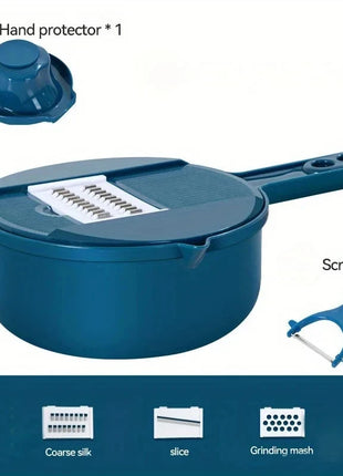 12-In-1 Multi-Functional Vegetable Chopper Carrots Potatoes Manually Cut Shred Slicer Radish Grater Kitchen Tools Vegetable Cutter For Hotel/Commercial Clear Live Store