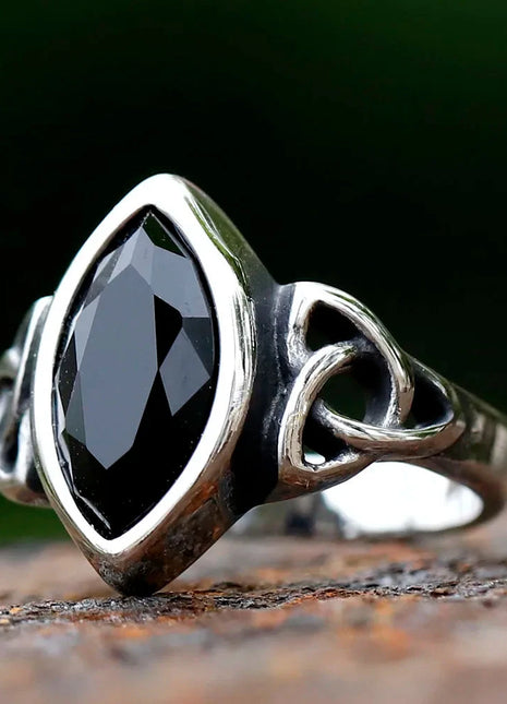 Celtic Knot Oval Rhinestone Ring Vikingar Lin Official Store