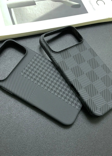 Carbon Fiber Pattern Chessboard Style Case for iPhone Rhode Store
