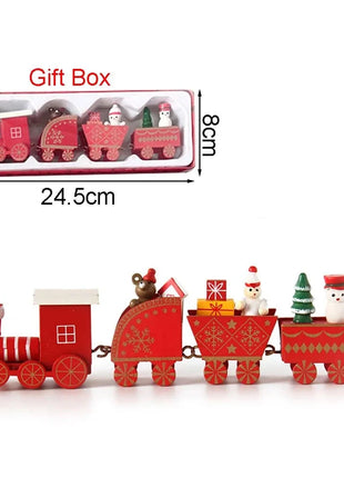 Christmas Wood Train Decoration,Christmas Ornaments With Moving Train,Home Noel,Happy New Year 2025 Gifts Party Wonders Store