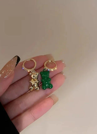 Cartoon Bear Pendant Zircon Earrings Niche Design All-Match Earrings Graceful and Fashionable Wholesale and Retail Shop1100214136 Store