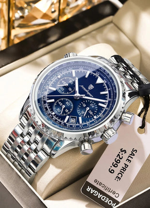 POEDAGAR Luxury Military Watch for Men Waterproof Luminous Date Chronograph Man Watch Sport Quartz Stainless Steel Men's Watches POEDAGAR Brand Watches Store