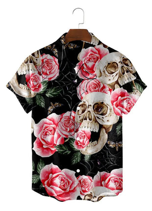 T.S.L. Summer Casual 3D Skull Men's Hawaiian Shirt Foxbrzks Store