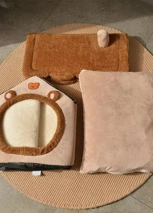 Foldable Pet House Removable Washable Cat House Puppy Cave Sofa Pet Bed House for Extra Small Dogs and Small and Medium Cats Dropshipman