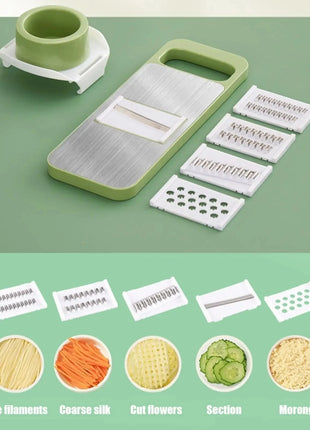 12-In-1 Multi-Functional Vegetable Chopper Carrots Potatoes Manually Cut Shred Slicer Radish Grater Kitchen Tools Vegetable Cutter For Hotel/Commercial Clear Live Store