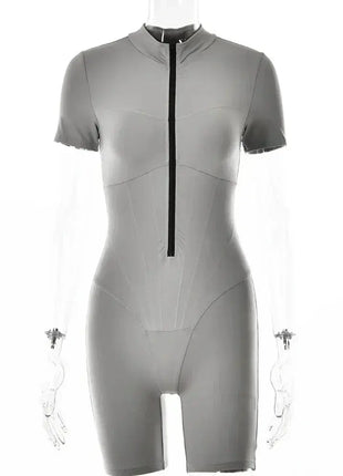 Sexy Elegant Women’s Zip-up O-neck Long Sleeve Jumpsuit – Streetwear Autumn Overalls, Fitness Sports Bodysuit for Women FDYOUI Official Store