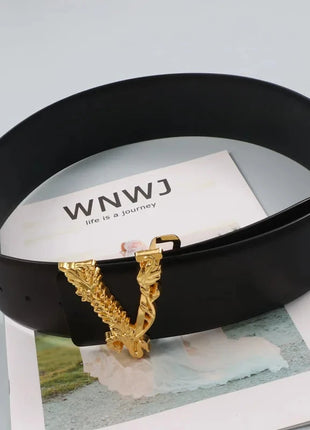 Wide V-Shaped Gold Waist Belt – Chic & Versatile Fashion Accessory™ Romance Jewelry Store