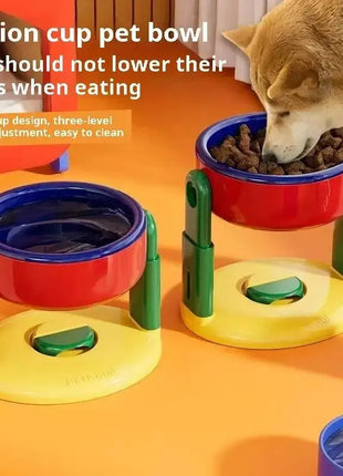Pet Feeder Slow Feed Bowls Double Bowls Foldable with 3 Adjustable Height Suitable for Pets of Different Heights Water Feeding Dropshipman