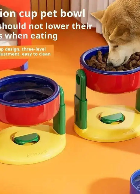 Pet Feeder Slow Feed Bowls Double Bowls Foldable with 3 Adjustable Height Suitable for Pets of Different Heights Water Feeding Dropshipman