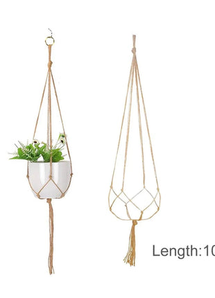 Hanging Plant Handmade Macrame Plant Hanger Flower Pot Planter Hanger Wall Decor Courtyard Garden Hanging Planter Hanging Basket FENGRISE Microstar Store