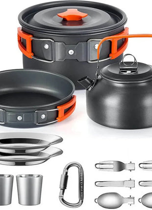 Camping Cooking Set - Outdoor Cookware & Picnic Tableware | Non-Stick Pots & Teapot Stone's Store