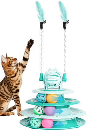 1pcs Indoor Cat Toys, Kitten Interactive Boredom Toys, Puzzle Toys With Ball Turntable Toys, Pet Sound Toys Dropshipman