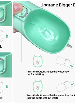 Dog Water Bottle For Pet Dogs Cats Water Feeder Bowls Outdoor Travel Leakproof Puppy Drinking Container Pug Chihuahua Labrador Dropshipman