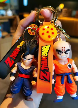 Anime Dragon Ball Keychain Fashion Jewelry Son Goku Vegeta Piccolo Action Figures 8CM PVC Key Ring for Men Women Bag Pendant Ali-manga Figure Toys Store
