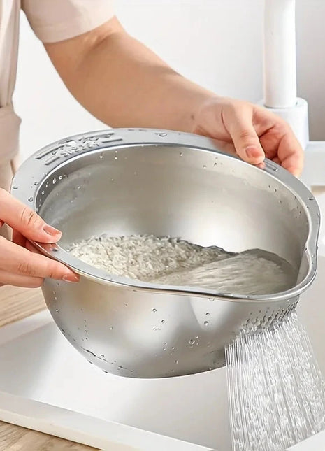 Rice Washer Strainer Bowl Stainless SteelRice Washing Bowl Rice Sieve Colander Fruit And Vegetable Strainer Kitchen Tools Shop1103843504 Store