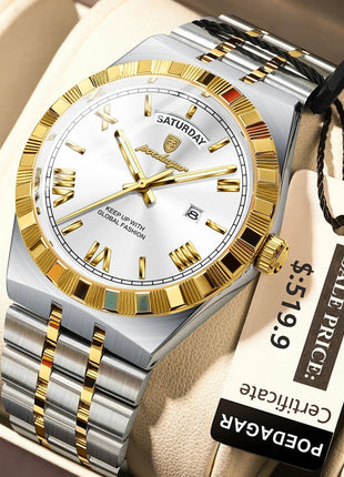 POEDAGAR Classic Lux® – Men’s Stainless Steel Watch POEDAGAR Watch Store