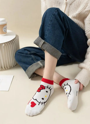 Korean Style Sweet and Comfortable Hello Kitty Women's Cotton Socks Surrounding Toy And Gift Stores Store