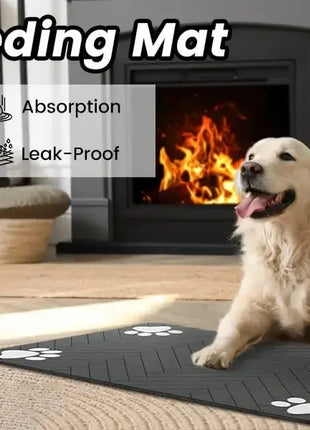 Absorbent Pet Feeding Mat S/M/L – Waterproof Placemat for Dogs & Cats, Quick-Dry Food & Water Bowl Mat with Non-Slip Rubber Backing Shop1104797378 Store