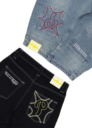 Baggy Graffiti Embroidered Jeans INS Clothing Store