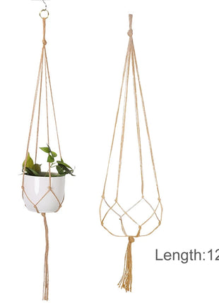 Hanging Plant Handmade Macrame Plant Hanger Flower Pot Planter Hanger Wall Decor Courtyard Garden Hanging Planter Hanging Basket FENGRISE Microstar Store