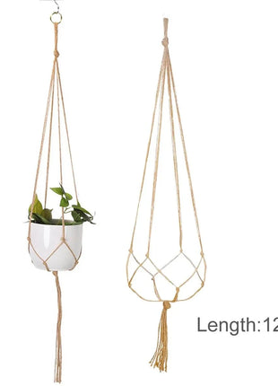 Hanging Plant Handmade Macrame Plant Hanger Flower Pot Planter Hanger Wall Decor Courtyard Garden Hanging Planter Hanging Basket FENGRISE Microstar Store