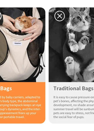 Pet Chest Backpack Front Carrying Tote Backpack Dogs and Cats Breathable Portable Outdoor Bag Shoulder Cat Bag Dropshipman