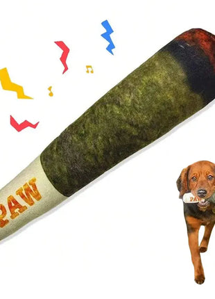 Funny Interactive Dog Toys - Cigar Design Plush Squeaky Pet Toys Grinding Teeth Creative Chew Toy For Small Medium Dog JoyLife Store
