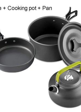 Camping Cooking Set - Outdoor Cookware & Picnic Tableware | Non-Stick Pots & Teapot Stone's Store