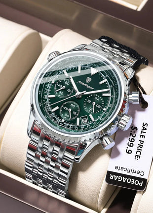 POEDAGAR Luxury Military Watch for Men Waterproof Luminous Date Chronograph Man Watch Sport Quartz Stainless Steel Men's Watches POEDAGAR Brand Watches Store