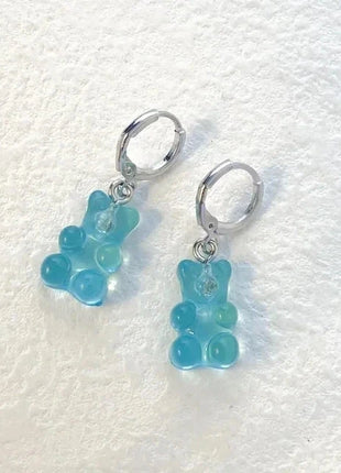 Cartoon Bear Pendant Zircon Earrings Niche Design All-Match Earrings Graceful and Fashionable Wholesale and Retail Shop1100214136 Store