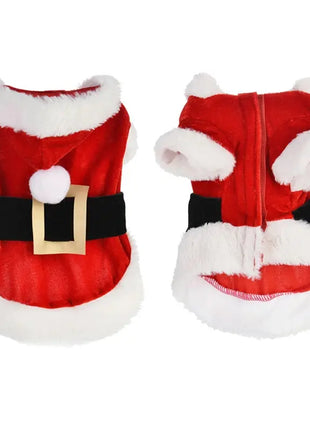 Santa Christmas Costume Clothes for Pet Small Dogs Winter Dog Hooded Coat Jackets Puppy Cat Clothing Chihuahua Yorkie Outfit Dropshipman