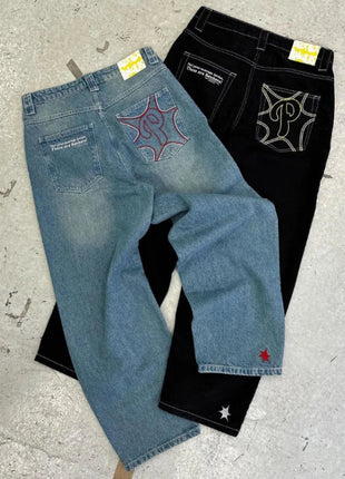 Baggy Graffiti Embroidered Jeans INS Clothing Store