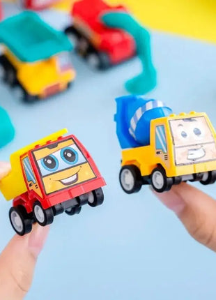 6/12Pcs Mini Inertial Pull Back Engineering Car Set Child Kids Cartoon Toys Birthday Gift Action Time Store