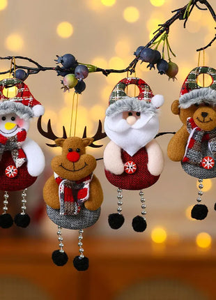 4pcs Christmas Tree Decorations Hanging Christmas Ornaments Set Snowman Decorations Hanging Pendants