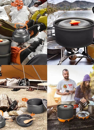 Camping Cooking Set - Outdoor Cookware & Picnic Tableware | Non-Stick Pots & Teapot Stone's Store