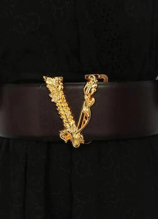 Wide V-Shaped Gold Waist Belt – Chic & Versatile Fashion Accessory™ Romance Jewelry Store