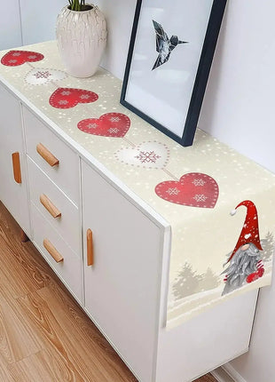 Christmas Gnome Snowflake Love Heart Linen Table Runners Dresser Scarves Decor Reusable Kitchen Dining Table Runner Party Decor Shop1102908646 Store