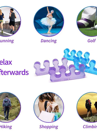 2pcs (1pair)Soft Silicone Finger Toe Separator Soft-Silicon 5 Colors Flexible  Finger Toe Spacers for Nail Polish Pedicure Tools nailartSupply Store