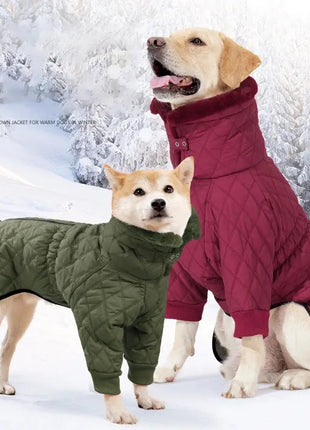 Dog Winter Warm Jacket High Collar Pet Jacket Small Medium Large Dogs Golden Retriever Waterproof Padded Warm Pet Coat Outfits Dropshipman
