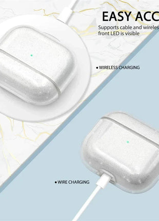 Bling Glitter Soft TPU Earphone Case with Keychain for Airpods Pro 2 2022 2nd Generation Air Pods 3 1 3rd Gen Cover Accessories PfotenSpaß