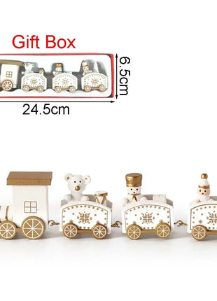 Christmas Wood Train Decoration,Christmas Ornaments With Moving Train,Home Noel,Happy New Year 2025 Gifts Party Wonders Store