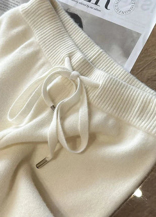 Bxoxo Autumn Casual Wide Leg Pants for Women High Waist Drawstring Soft Warm All Match Pants Korean Solid Simple Straight Trousers New Suli Store