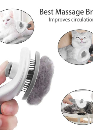 Pet Dog Brush Cat Comb Self Cleaning Pet Hair Remover Brush Chinese Gold Leaf Store