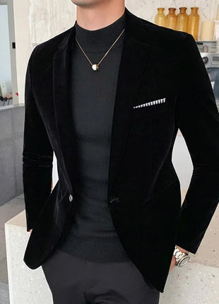 Spring Velvet Men's Wedding Blazer - Fashion Casual Suit Shop1102840275 Store