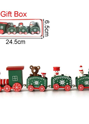 Christmas Wood Train Decoration,Christmas Ornaments With Moving Train,Home Noel,Happy New Year 2025 Gifts Party Wonders Store