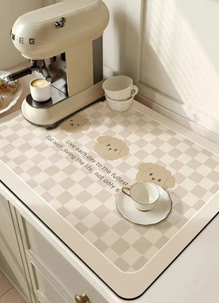 Super Absorbent Large Kitchen Absorbent Mat Antiskid Draining Coffee Dish Drying Mat Quick Dry Bathroom Drain Pad Tableware Mat E-Goods Store